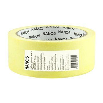 Стрічка клейка малярна NANO5 "Преміум" жовта 38 мм/20 м/140 мкм (N50008) N50008 фото