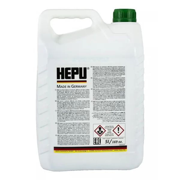 Рідина охолоджуюча HEPU Антифриз G11 зелена концентрат 5 л (P999-GRN-005) HE0011 фото